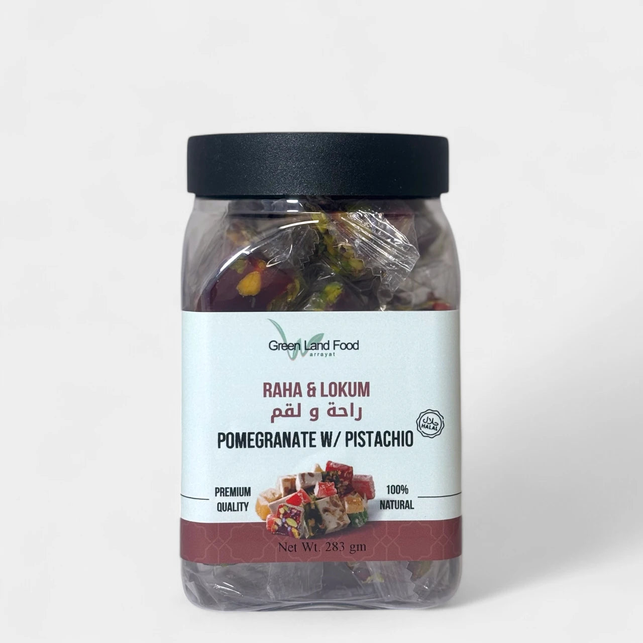 Raha & Lokum Pomegranate w/ Pistachio Covered  - 12 x 283 gm