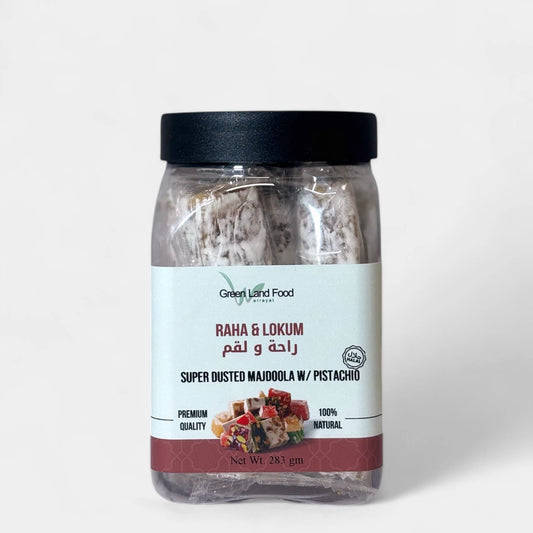 Raha & Lokum Super Dusted Majdoola w/ Pistachio - 12 x 283 gm
