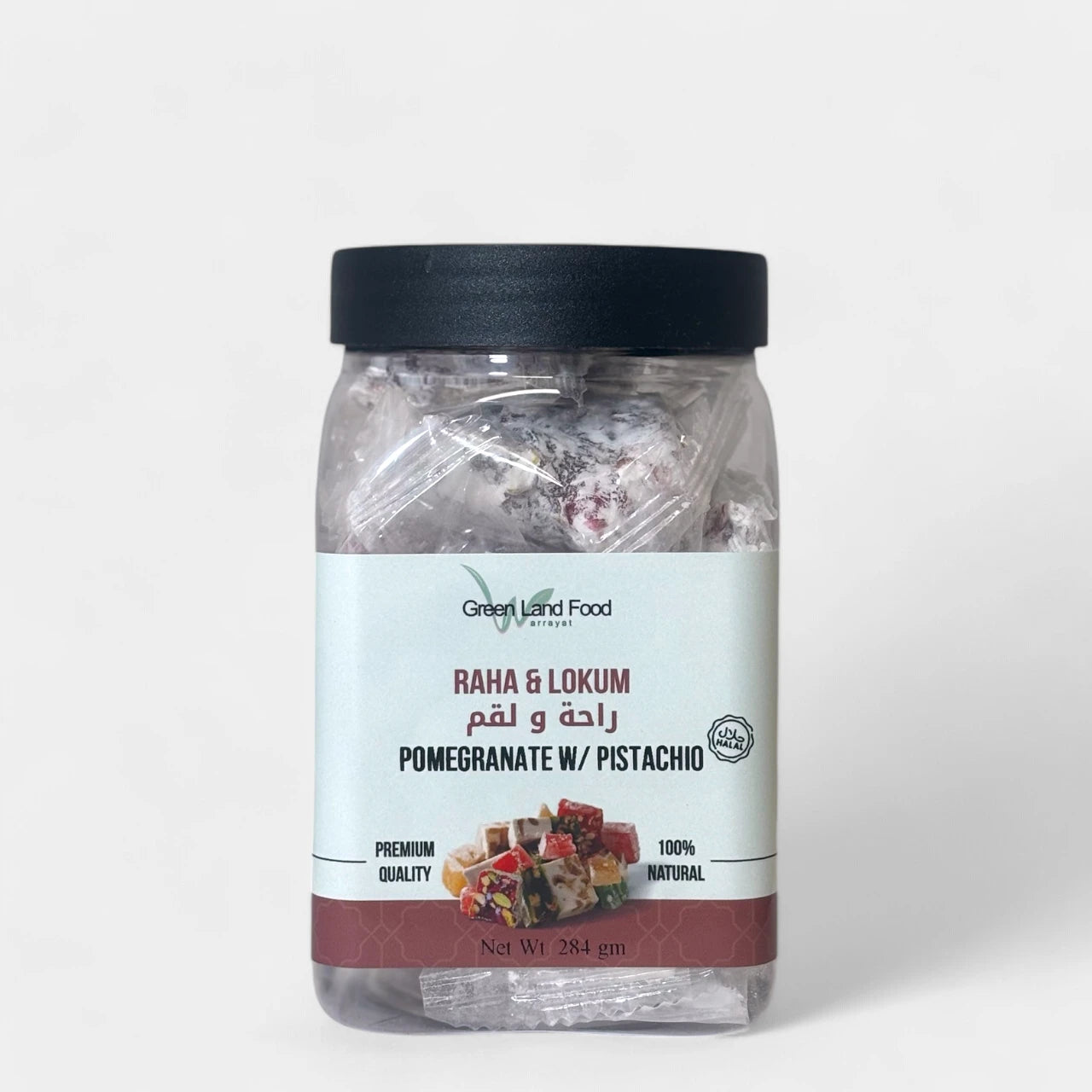 Raha & Lokum Pomegranate w/ Pistachio Covered  - 12 x 283 gm