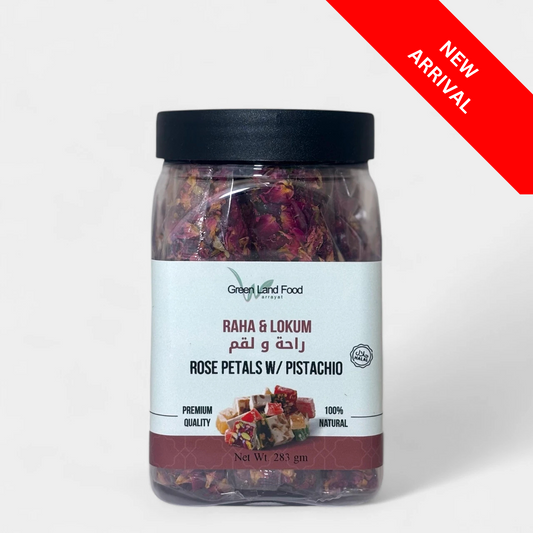 Raha & Lokum Rose Petals w/ Pistachio  - 12 x 283 gm