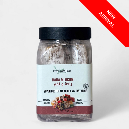 Raha & Lokum Super Dusted Majdoola w/ Pistachio - 12 x 283 gm